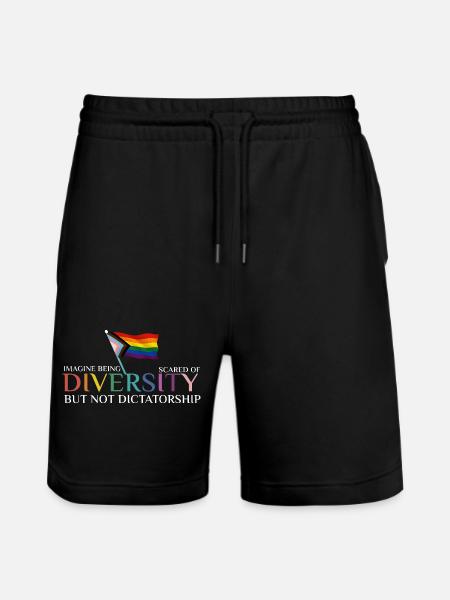 Bunte Regenbogenfahne Diversität - Stanley/Stella Unisex Bio Joggingshorts Trainer - Schwarz