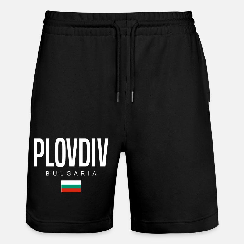 Plovdiv Bulgarien - Stanley/Stella Unisex Bio Joggingshorts Trainer - Schwarz