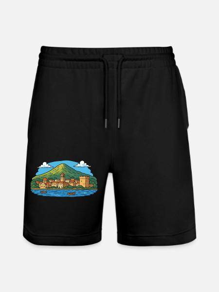 rhodos-insel - Stanley/Stella Unisex Bio Joggingshorts Trainer - Schwarz