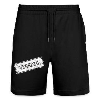 Venise - Short de jogging bio TRAINER Stanley/Stella unisexe - noir - Devant - Nik (191cm) & Marisol (170cm)