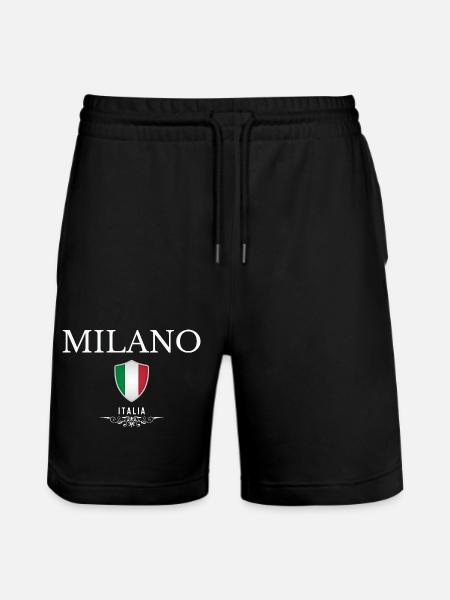 Milan Italy, elegant minimalist design - Stanley/Stella Trainer Unisex Organic Jogging Shorts - black