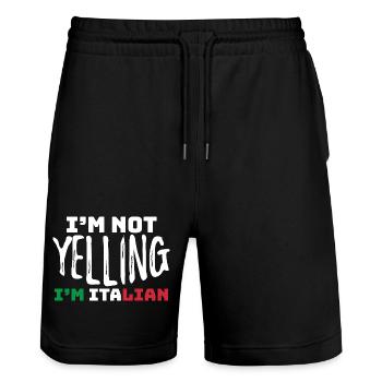Conception typographique audacieuse de la fierté italienne - Short de jogging bio TRAINER Stanley/Stella unisexe - noir - Devant - Nik (191cm) & Marisol (170cm)