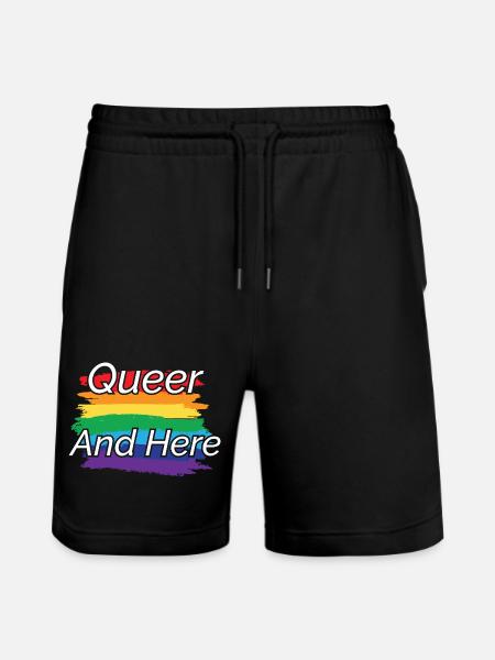 Queer Pride Regenbogen Design - Stanley/Stella Unisex Bio Joggingshorts Trainer - Schwarz