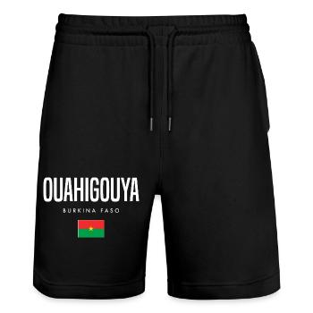 Ouahigouya Burkina Faso - Stanley/Stella Trainer Unisex Organic Jogging Shorts - black - Front - Nik (191cm) & Marisol (170cm)