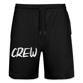 crew - Stanley/Stella Trainer Unisex Organic Jogging Shorts - black - Front - Nik (191cm) & Marisol (170cm)