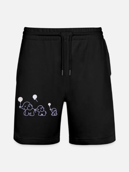 Familywalk_weiss - Stanley/Stella Unisex Bio Joggingshorts Trainer  - Schwarz