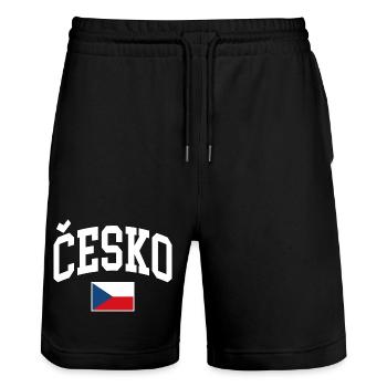 Drapeau de la République tchèque - Short de jogging bio TRAINER Stanley/Stella unisexe - noir - Devant - Nik (191cm) & Marisol (170cm)