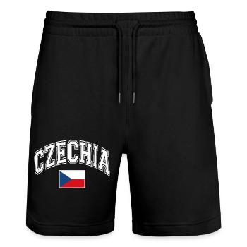 Drapeau de la République tchèque - Short de jogging bio TRAINER Stanley/Stella unisexe - noir - Devant - Nik (191cm) & Marisol (170cm)