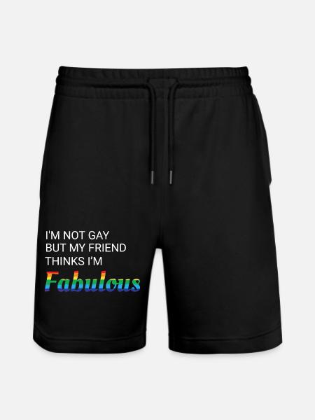 Friendship Pride Rainbow Design - Stanley/Stella Trainer Unisex Organic Jogging Shorts - black