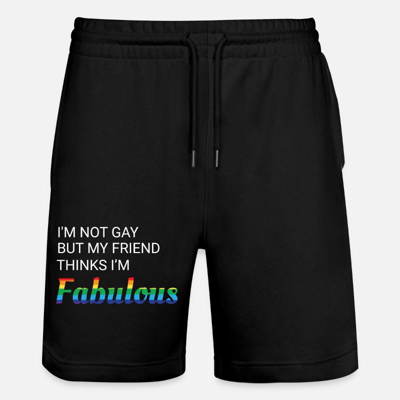 Freundschaft Stolz Regenbogen Design - Stanley/Stella Unisex Bio Joggingshorts Trainer  - Schwarz