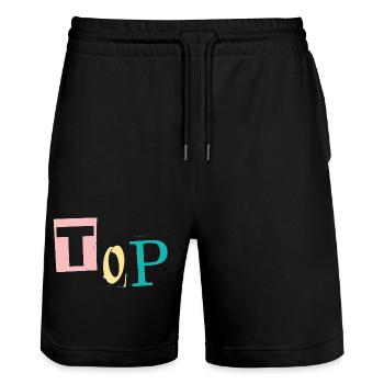 Nach oben - Stanley/Stella Unisex Bio Joggingshorts Trainer  - Schwarz - Vorne - Nik (191cm) & Marisol (170cm)