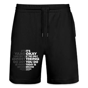 Es ist in Ordnung, wenn das Einzige, was der Atem ist, ist - Stanley/Stella Unisex Bio Joggingshorts Trainer  - Schwarz - Vorne - Nik (191cm) & Marisol (170cm)