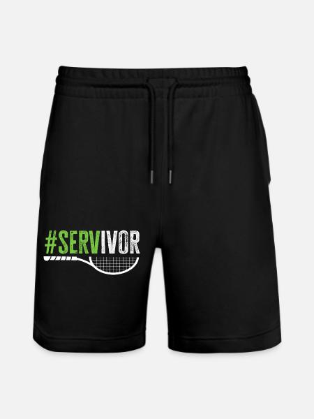 Tennis Player Servivor Lover Fun - Stanley/Stella Trainer Unisex Organic Jogging Shorts - black