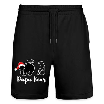 Papa Bear Pride and Tenderness Gift - Stanley/Stella Trainer Unisex Organic Jogging Shorts - black - Front - Nik (191cm) & Marisol (170cm)