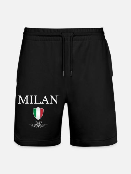 I love Milan, Milan Italy - Stanley/Stella Trainer Unisex Organic Jogging Shorts - black