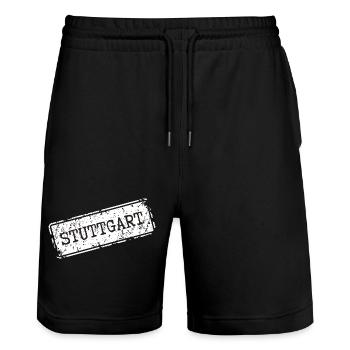 Stuttgart Urban Street Art Design - Stanley/Stella Unisex Bio Joggingshorts Trainer  - Schwarz - Vorne - Nik (191cm) & Marisol (170cm)