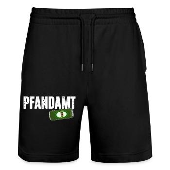 Pawn office - Stanley/Stella Trainer Unisex Organic Jogging Shorts - black - Front - Nik (191cm) & Marisol (170cm)
