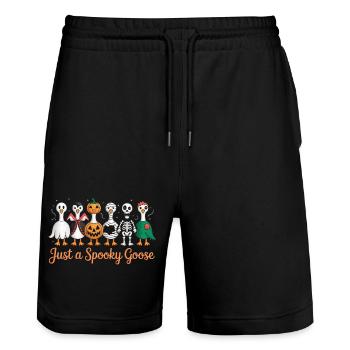 Nur eine gruselige Gans Halloween-Stimmung - Stanley/Stella Unisex Bio Joggingshorts Trainer  - Schwarz - Vorne - Nik (191cm) & Marisol (170cm)