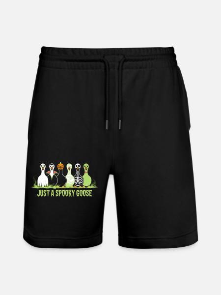 Just A Spooky Goose Halloween Vibes - Stanley/Stella Trainer Unisex Organic Jogging Shorts - black