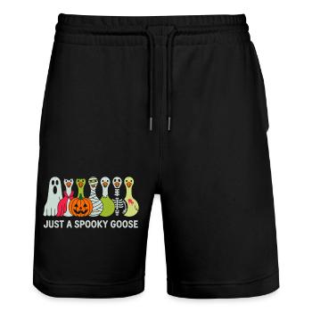 Nur eine gruselige Gans Halloween-Stimmung - Stanley/Stella Unisex Bio Joggingshorts Trainer  - Schwarz - Vorne - Nik (191cm) & Marisol (170cm)