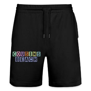 Cousins Beach – Summer Vibes - Stanley/Stella Unisex Bio Joggingshorts Trainer  - Schwarz - Vorne - Nik (191cm) & Marisol (170cm)