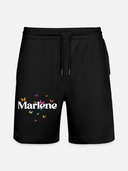 Schöner Mädchenname mit Schmetterlingen MARLENE - Stanley/Stella Unisex Bio Joggingshorts Trainer  - Schwarz