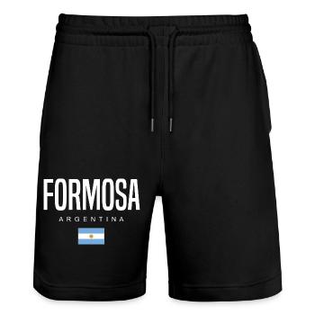 Formose Argentine Argentin - Short de jogging bio TRAINER Stanley/Stella unisexe - noir - Devant - Nik (191cm) & Marisol (170cm)