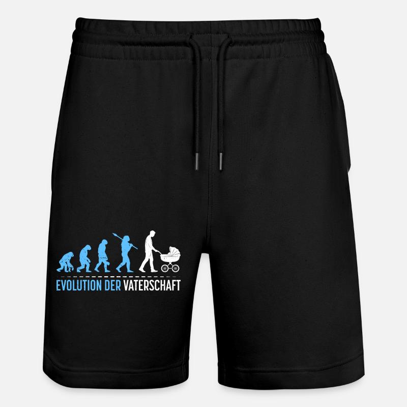 Werdender Vater EVOLUTION DER VATERSCHAFT Lustig - Stanley/Stella Unisex Bio Joggingshorts Trainer  - Schwarz