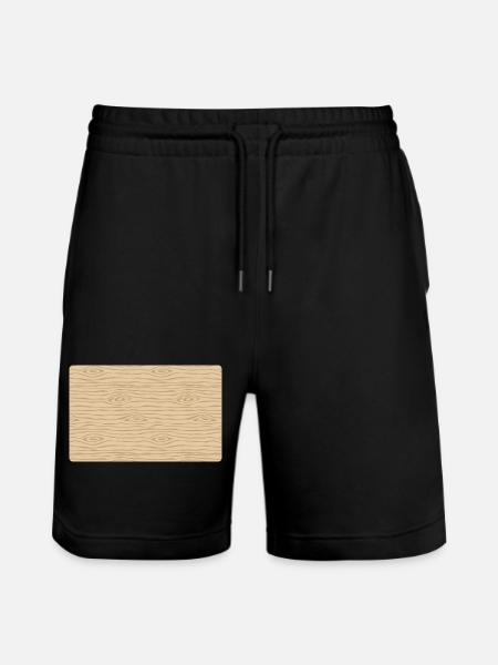 Schneidebrett-Design aus Holz - Stanley/Stella Unisex Bio Joggingshorts Trainer - Schwarz