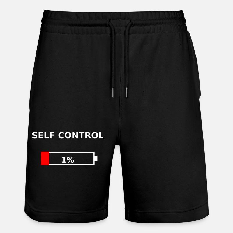 SELF CONTROL – 1% Battery Low - Stanley/Stella Trainer Unisex Organic Jogging Shorts - black