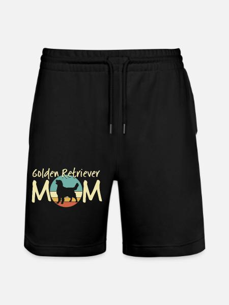 Golden Retriever Mutter Illustration - Stanley/Stella Unisex Bio Joggingshorts Trainer - Schwarz