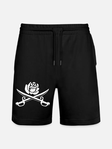Fleur blanche et épées croisées - Short de jogging bio TRAINER Stanley/Stella unisexe - noir