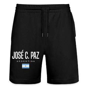 José C. Paz Argentine Argentine - Short de jogging bio TRAINER Stanley/Stella unisexe - noir - Devant - Nik (191cm) & Marisol (170cm)