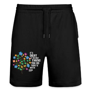 Es ist in Ordnung, wenn das Einzige, was der Atem ist, ist - Stanley/Stella Unisex Bio Joggingshorts Trainer  - Schwarz - Vorne - Nik (191cm) & Marisol (170cm)