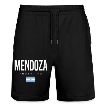 Mendoza Argentine Argentin - Short de jogging bio TRAINER Stanley/Stella unisexe - noir - Devant - Nik (191cm) & Marisol (170cm)