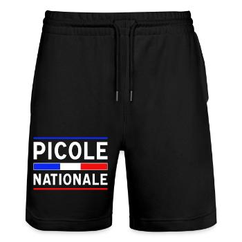 Picole Nationale nouveau design - Short de jogging bio TRAINER Stanley/Stella unisexe - noir - Devant - Nik (191cm) & Marisol (170cm)