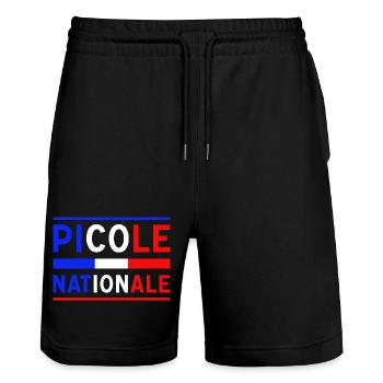 Picole Nationale nouveau design - Short de jogging bio TRAINER Stanley/Stella unisexe - noir - Devant - Nik (191cm) & Marisol (170cm)