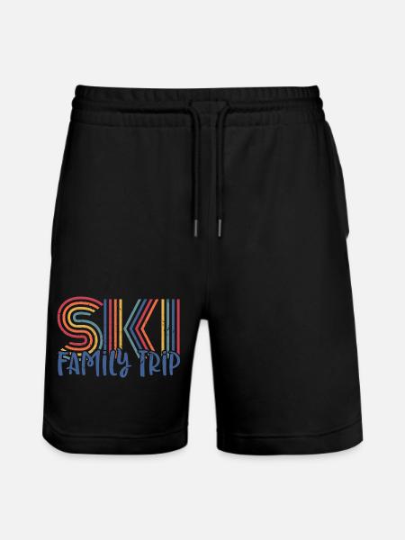 Colourful Family Ski Trip Design - Stanley/Stella Trainer Unisex Organic Jogging Shorts - black