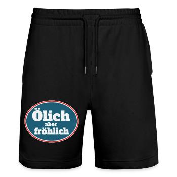 Workshop car mechanic sayings - Stanley/Stella Trainer Unisex Organic Jogging Shorts - black - Front - Nik (191cm) & Marisol (170cm)