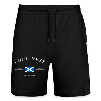 Loch Ness Schottland – Urlaub Souvenir & Geschenk - Stanley/Stella Unisex Bio Joggingshorts Trainer  - Schwarz - Vorne - Nik (191cm) & Marisol (170cm)