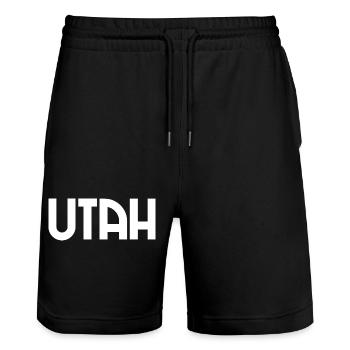 Utah - Salt Lake City - États-Unis - Amérique - Amérique - Short de jogging bio TRAINER Stanley/Stella unisexe - noir - Devant - Nik (191cm) & Marisol (170cm)