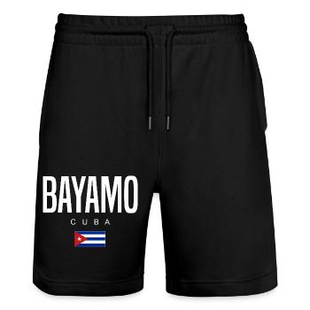Bayamo Cuba Cubans - Stanley/Stella Trainer Unisex Organic Jogging Shorts - black - Front - Nik (191cm) & Marisol (170cm)