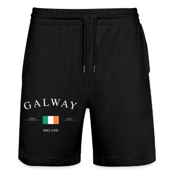 Galway, Irlande – Souvenirs et cadeaux de vacances - Short de jogging bio TRAINER Stanley/Stella unisexe - noir - Devant - Nik (191cm) & Marisol (170cm)