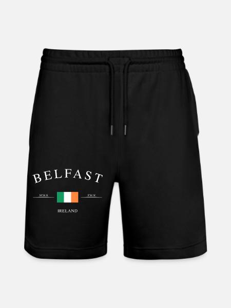 Belfast, Irlanda del Norte: recuerdo y regalo navideño - Pantalones cortos de deporte ecológicos unisex Trainer de Stanley/Stella - negro