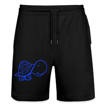 tortue mignonne souriante heureuse drôle - Short de jogging bio TRAINER Stanley/Stella unisexe - noir - Devant - Nik (191cm) & Marisol (170cm)