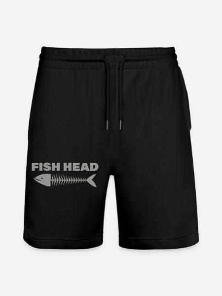fish head - Stanley/Stella Trainer Unisex Organic Jogging Shorts - black