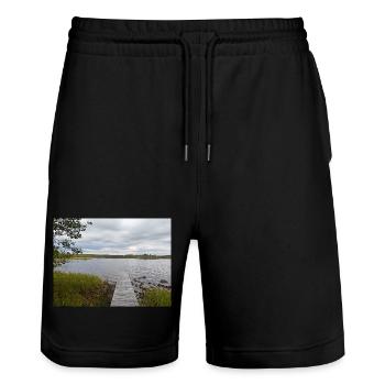 La majesté de la pêche côtière - Short de jogging bio TRAINER Stanley/Stella unisexe - noir - Devant - Nik (191cm) & Marisol (170cm)