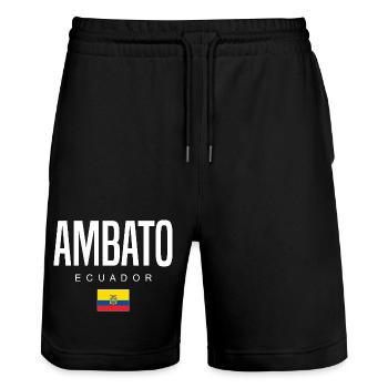 Ambato Équateur Équatoriens - Short de jogging bio TRAINER Stanley/Stella unisexe - noir - Devant - Nik (191cm) & Marisol (170cm)