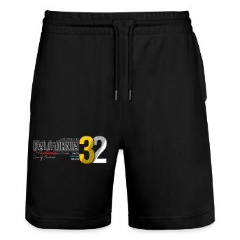Los Angeles Surf Skate Three Hundred 32 - Stanley/Stella Trainer Unisex Organic Jogging Shorts - black - Front - Nik (191cm) & Marisol (170cm)