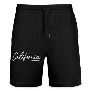 California Sunset in Pastel Colors - Stanley/Stella Trainer Unisex Organic Jogging Shorts - black - Front - Nik (191cm) & Marisol (170cm)